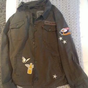 Levi's shirt/jacket army green canvas
